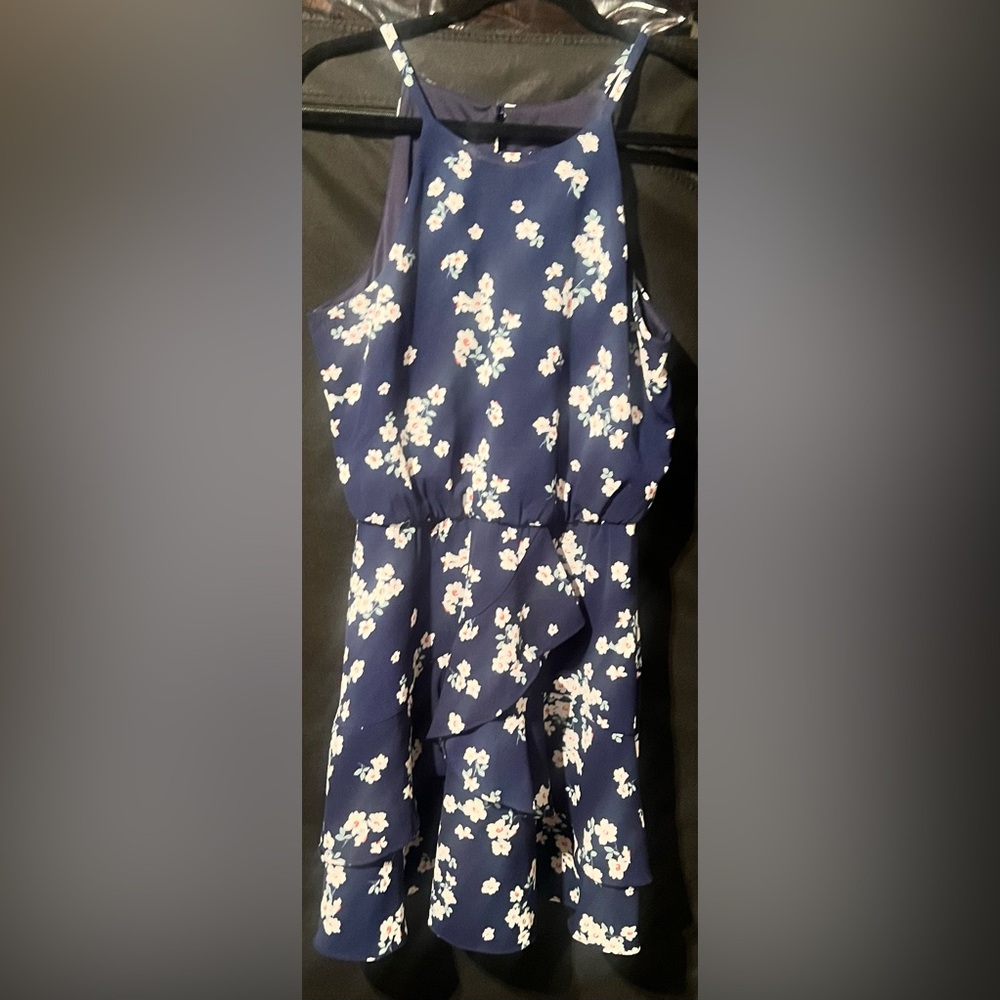 iZ Byer Navy Floral Dress